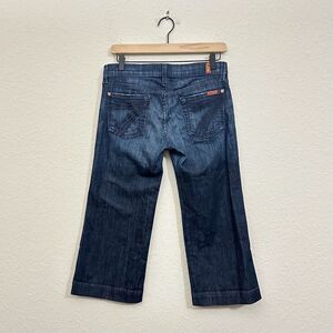 7 FOR ALL MANKIND Dojo Capri Jeans Blue Denim LR Straight *ALTERED*